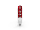 White gold Three-Row Round Ruby Eternity Band with Shared Prong Setting_8