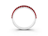 White gold Three-Row Round Ruby Eternity Band with Shared Prong Setting_9