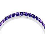 White gold Three-Row Round Tanzanite Eternity Band with Shared Prong Setting_10