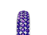 White gold Three-Row Round Tanzanite Eternity Band with Shared Prong Setting_11