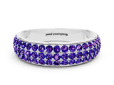 White gold Three-Row Round Tanzanite Eternity Band with Shared Prong Setting_6