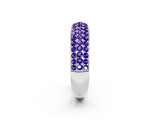 White gold Three-Row Round Tanzanite Eternity Band with Shared Prong Setting_8