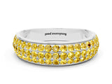 White gold Three-Row Round Yellow Sapphire Eternity Band with Shared Prong Setting_18