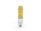 White gold Three-Row Round Yellow Sapphire Eternity Band with Shared Prong Setting_20