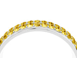 White gold Three-Row Round Yellow Sapphire Eternity Band with Shared Prong Setting_22