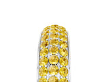 White gold Three-Row Round Yellow Sapphire Eternity Band with Shared Prong Setting_23
