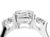 White gold Three-Stone Asscher Cut Cut Classic Band Prong Setting Ring_11