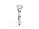 White gold Three-Stone Asscher Cut Cut Classic Band Prong Setting Ring_9