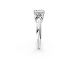 White gold Three-Stone Asscher Cut Cut Diamond Engagement Ring with Prong Setting on a White Gold Band_21