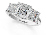 White gold Three-Stone Asscher Cut Cut Diamond Engagement Ring with Prong Setting on a White Gold Band_27