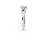White gold Three-Stone Asscher Cut Cut Diamond Engagement Ring with Prong Setting on a White Gold Band_28