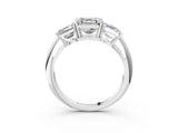 White gold Three-Stone Asscher Cut Cut Diamond Engagement Ring with Prong Setting on a White Gold Band_29