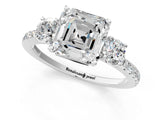 White gold Three-Stone Asscher Cut Cut Diamond Pavé Band with Prong Setting_20