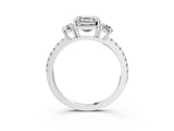 White gold Three-Stone Asscher Cut Cut Diamond Pavé Band with Prong Setting_22