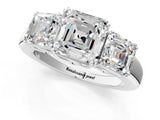 White gold Three-Stone Asscher Cut Cut Diamond Ring with Channel Set Band and Four-Prong Setting_51