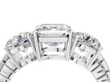 White gold Three-Stone Asscher Cut Cut Diamond Ring with Channel-Set Band and Prong Setting_11