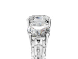 White gold Three-Stone Asscher Cut Cut Diamond Ring with Channel-Set Band and Prong Setting_12