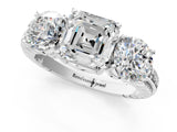 White gold Three-Stone Asscher Cut Cut Diamond Ring with Channel-Set Band and Prong Setting_39