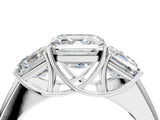 White gold Three-Stone Asscher Cut Cut Diamond Ring with Prong Setting and Classic Band_7