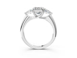 White gold Three-Stone Asscher Cut Cut Diamond Ring with Trillion Side Stones and Four-Prong Setting_18