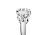 White gold Three-Stone Asscher Cut Cut Diamond Ring with Trillion Side Stones and Four-Prong Setting_20