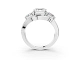 White gold Three-Stone Asscher Cut Cut Diamond Split Shank Prong Set Ring_22