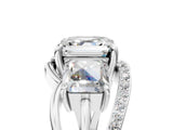 White gold Three-Stone Asscher Cut Cut Diamond Split Shank Prong Set Ring_24