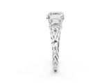 White gold Three-Stone Asscher Cut Diamond Braided Band Ring with Four-Prong Setting_71