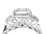 White gold Three-Stone Asscher Cut Diamond Braided Band Ring with Four-Prong Setting_73