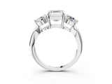White gold Three-Stone Asscher Cut Diamond Channel Set Engagement Ring with Prong Setting_10