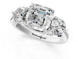 White gold Three-Stone Asscher Cut Diamond Channel Set Engagement Ring with Prong Setting_20