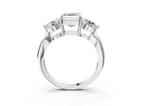 White gold Three-Stone Asscher Cut Diamond Channel Set Engagement Ring with Prong Setting_22