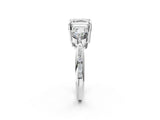 White gold Three-Stone Asscher Cut Diamond Channel Set Engagement Ring with Prong Setting_9