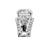 White gold Three-Stone Asscher Cut Diamond Engagement Ring with Pave Band and Prong Setting_11
