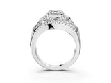 White gold Three-Stone Asscher Cut Diamond Engagement Ring with Pave Band and Prong Setting_21