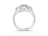 White gold Three-Stone Asscher Cut Diamond Engagement Ring with Prong Setting_10