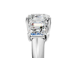 White gold Three-Stone Asscher Cut Diamond Engagement Ring with Prong Setting_12