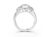 White gold Three-Stone Asscher Cut Diamond Ring with Channel-Set Band and Four-Prong Setting_50