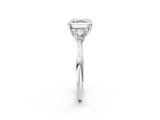White gold Three-Stone Asscher Cut Diamond Ring with Pear  Side Stones in Four-Prong Setting_18