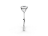 White gold Three-Stone Asscher Cut Diamond Ring with Pear Side Stones in Four-Prong Setting_34