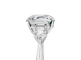 White gold Three-Stone Asscher Cut Diamond Ring with Pear Side Stones in Four-Prong Setting_37