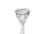 White gold Three-Stone Asscher Cut Diamond Ring with Pear  Side Stones in Four-Prong Setting_69