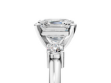 White gold Three-Stone Asscher Cut Diamond Solitaire with Prong Setting and Classic Band_12