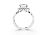White gold Three-Stone Asscher Cut Diamond Twist Band with Prong Setting_30