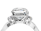 White gold Three-Stone Asscher Cut Diamond Twist Band with Prong Setting_31