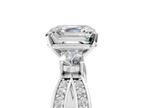 White gold Three-Stone Asscher Cut Diamond Twist Band with Prong Setting_32