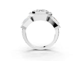 White gold Three-Stone Asscher Cut Halo Pavé Diamond Ring_10