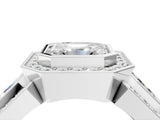 White gold Three-Stone Asscher Cut Halo Pavé Diamond Ring_11