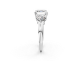 White gold Three-Stone Asscher Cut Solitaire Ring with Prong Setting on a Classic Band_43