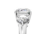 White gold Three-Stone Asscher Cut Solitaire Ring with Prong Setting on a Classic Band_46